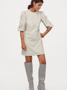 LOFT Beige Faux Leather Dress